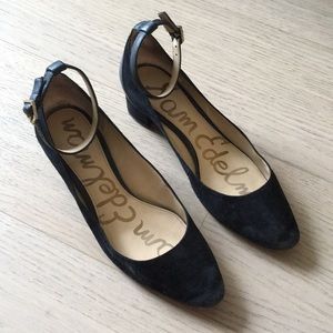 Sam Edelman 1 1/2” Ankle Strap Suede Ballet Flats